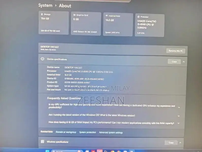 High-Performance Gaming PC with Core i5 and AMD Radeon RX 580