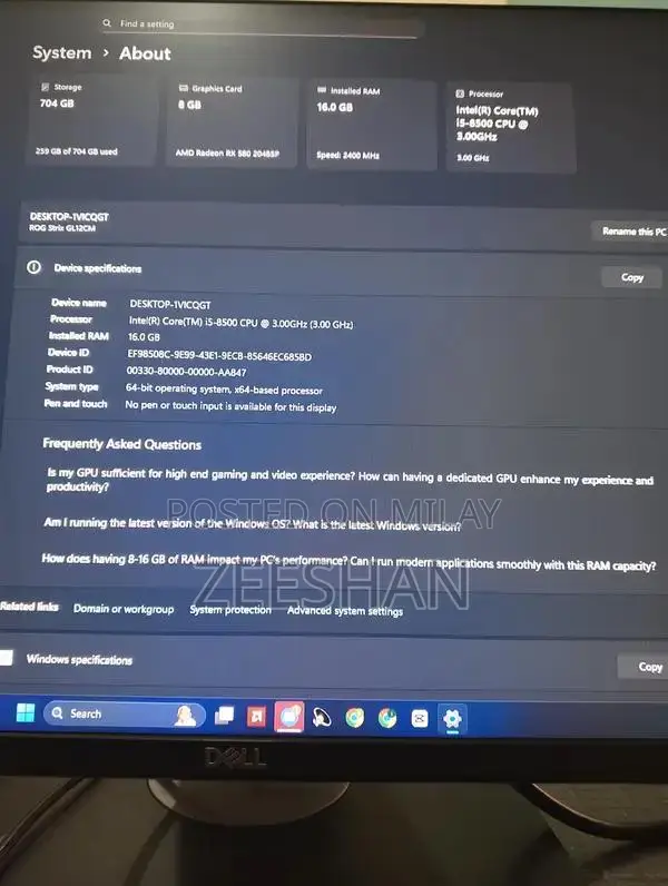 High-Performance Gaming PC with Core i5 and AMD Radeon RX 580