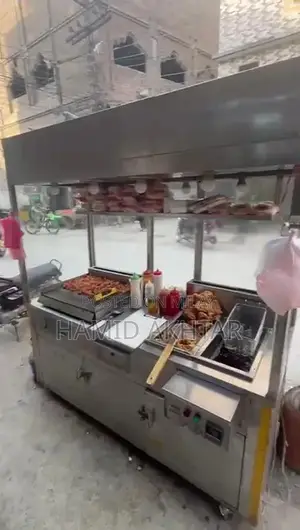 Commercial Fast Food Counter with Hot Plate and Fryer