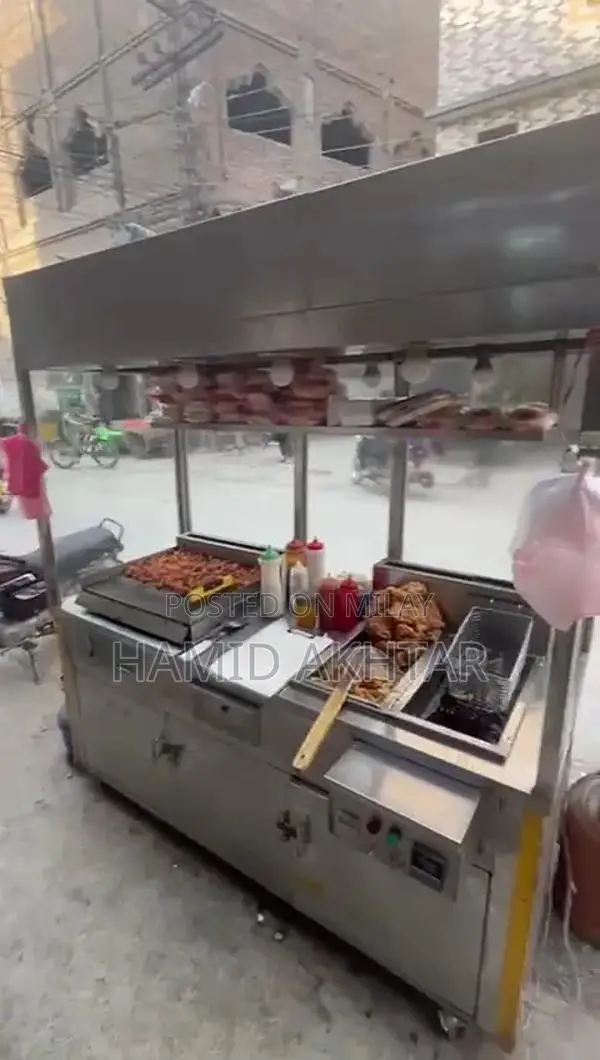 Commercial Fast Food Counter with Hot Plate and Fryer