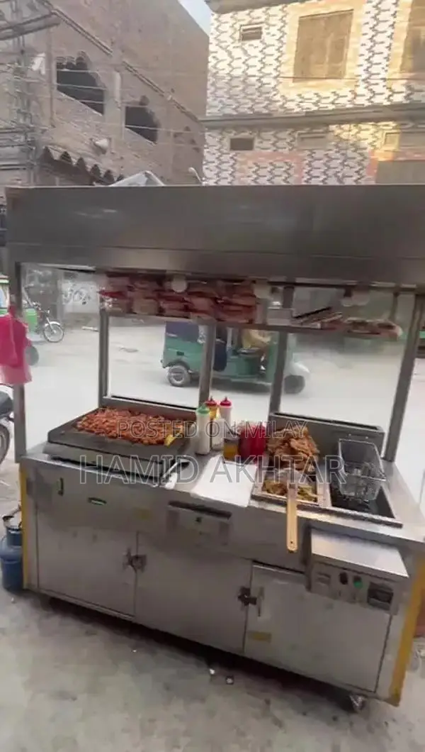Commercial Fast Food Counter with Hot Plate and Fryer