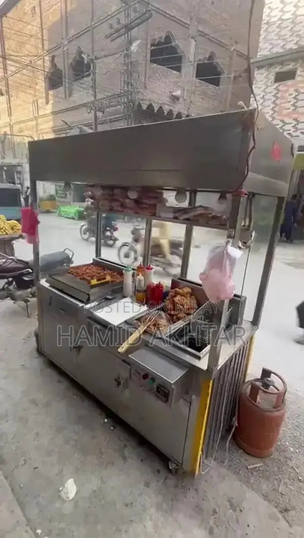 Commercial Fast Food Counter with Hot Plate and Fryer