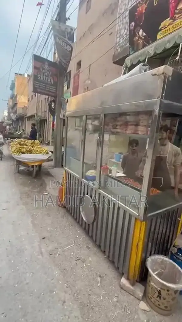 Commercial Fast Food Counter with Hot Plate and Fryer