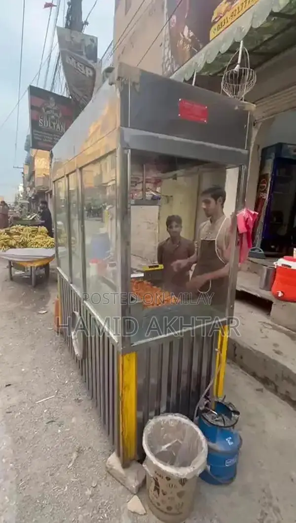 Commercial Fast Food Counter with Hot Plate and Fryer