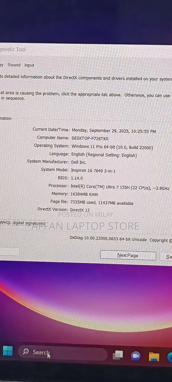 Dell Inspiron 16 7640 2-in-1 Touchscreen Laptop Ultra 7