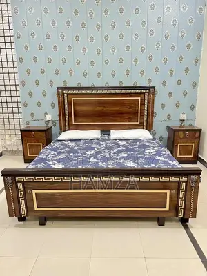 Modern Double Bed Frame with Two Side Tables