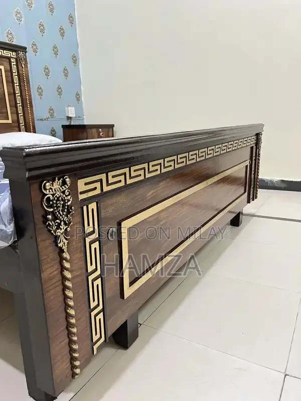 Modern Double Bed Frame with Two Side Tables