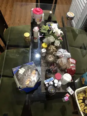 Dining table with 8 chairs .