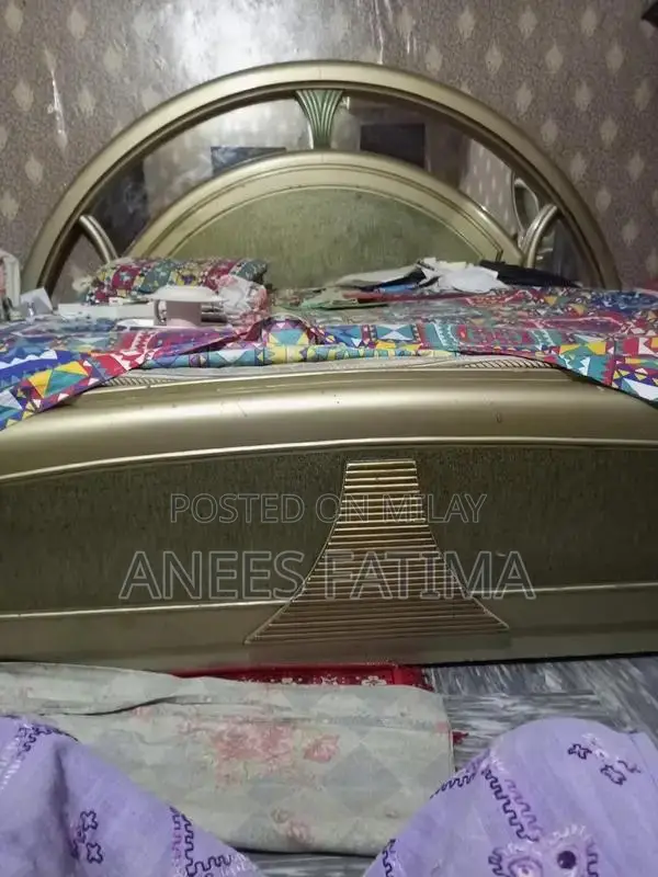 King Size Double Bed Frame with Decorative Paint Finish