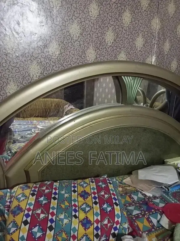 King Size Double Bed Frame with Decorative Paint Finish