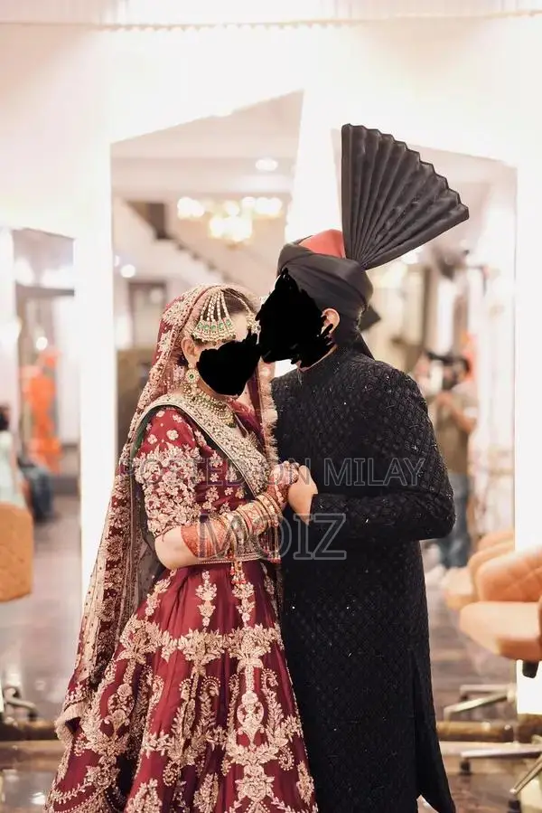 Elegant Silk Bridal Double Dupatta Wedding Dress