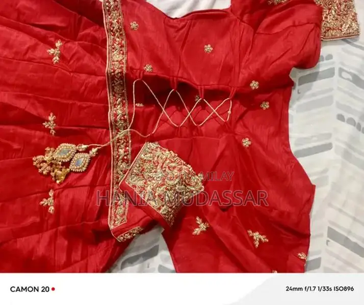 Red Embroidered Bridal Lehnga and Kurti Set