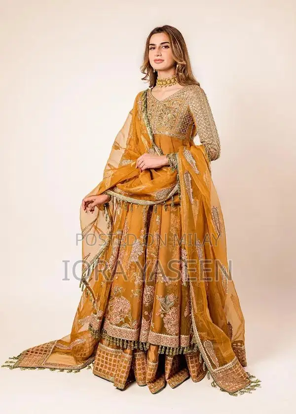 Women's Embroidered Dupatta Sharara Ensemble with Detailed Embellishme