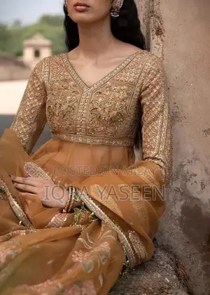 Women's Embroidered Dupatta Sharara Ensemble with Detailed Embellishme