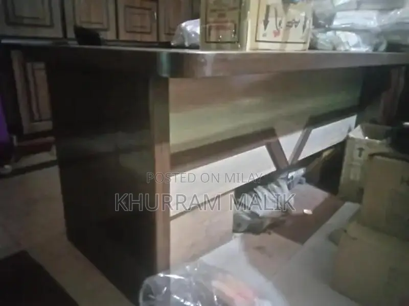 Executive Office Table with Side Rack and Drawers