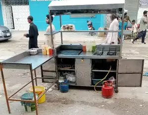 Photo - Professional Double Basket Fryer Fast Food Stall Setup