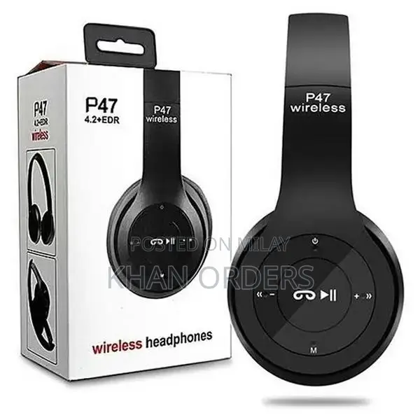P-47 Wireless Over-Ear Headphones with Long Battery Life