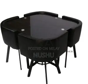 Photo - Space-Saving Black Dining Table - Compact Modern Design