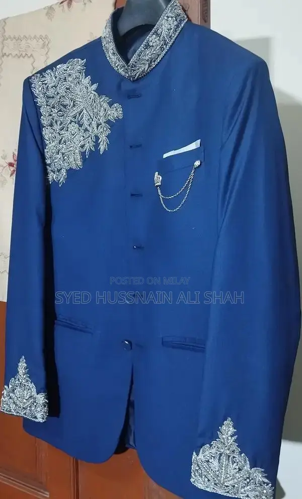 Men's Designer Prince Coat with Hand-Made Embroidery