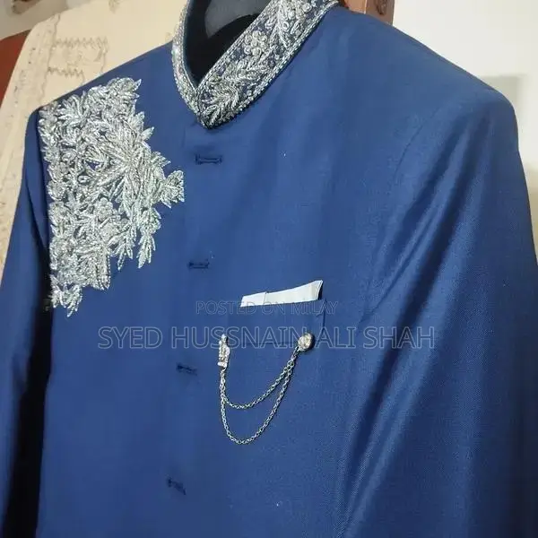 Men's Designer Prince Coat with Hand-Made Embroidery