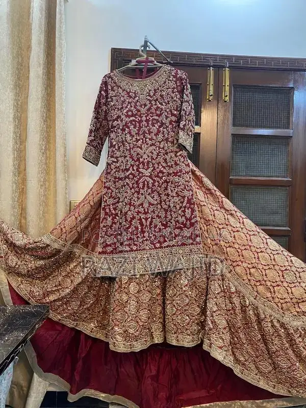 Red Bridal Lehenga - Traditional Wedding Barat Outfit