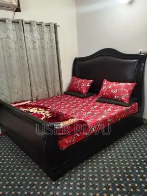 Photo - Dark Brown Double Bed Set with Medical Foam Mattress