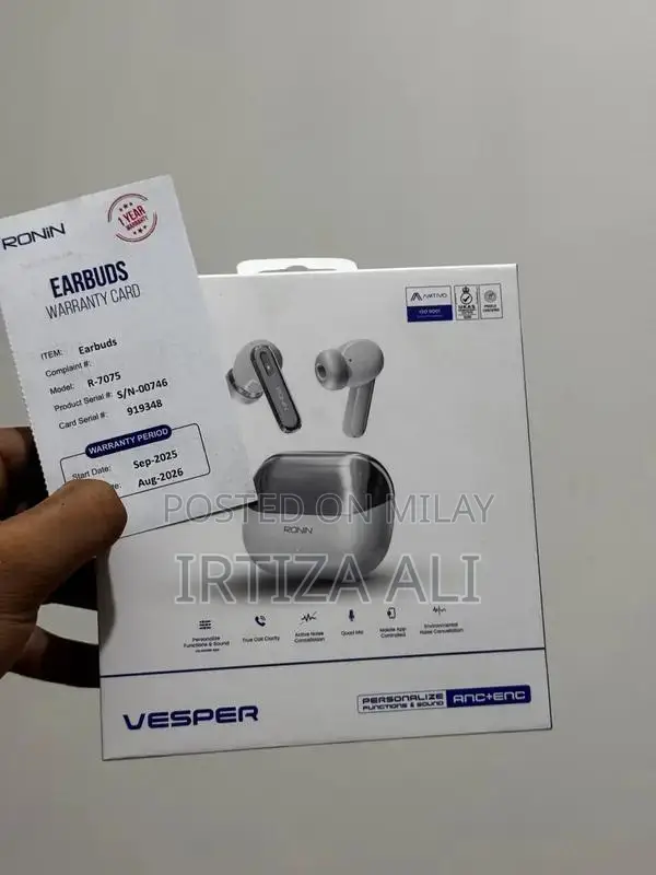 Ronin Vesper Wireless Earbuds with Advanced Noise Cancellation