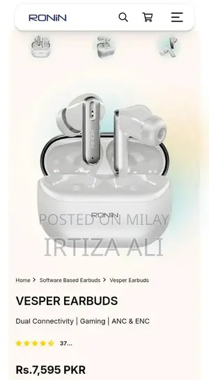 Ronin Vesper Wireless Earbuds with Advanced Noise Cancellation