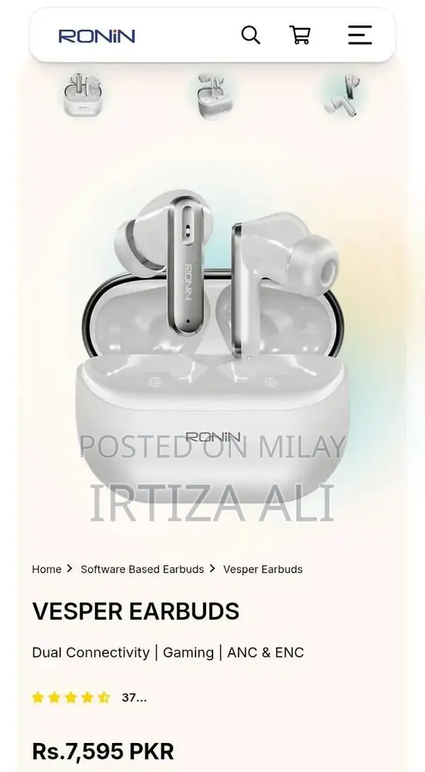 Ronin Vesper Wireless Earbuds with Advanced Noise Cancellation