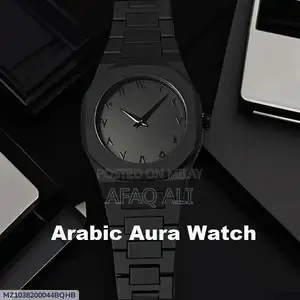 Elegant Black Arabic Dial Luxury Analog Wristwatch with Presentation B