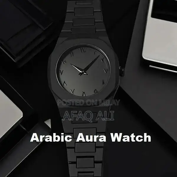 Elegant Black Arabic Dial Luxury Analog Wristwatch with Presentation B