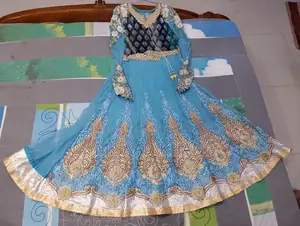 Elegant Net Frock with Stone and Karahi Embellishments
