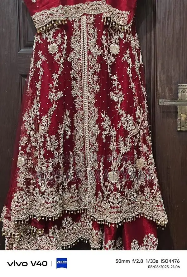 Elegant Wedding Maxi Dress with Zari and Dabka Embroidery