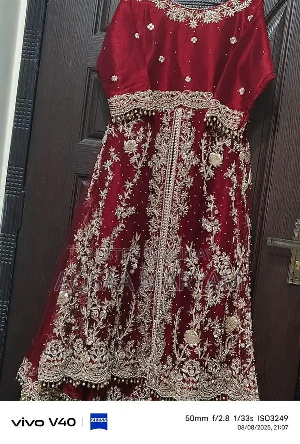 Elegant Wedding Maxi Dress with Zari and Dabka Embroidery