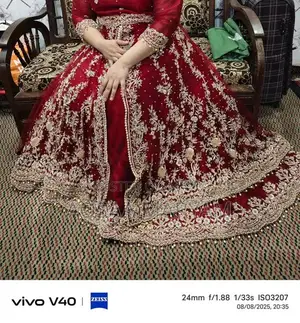 Elegant Wedding Maxi Dress with Zari and Dabka Embroidery