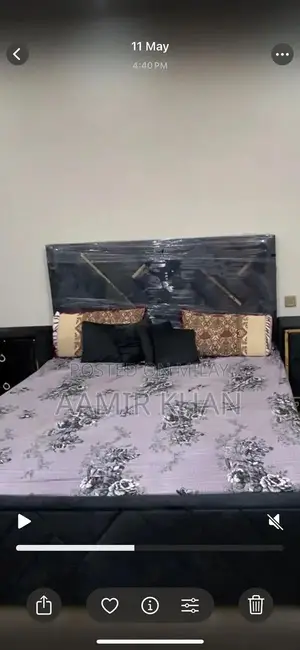 Photo - Modern Bedroom Set: Bed with Matching Dressing Table and Nightstand