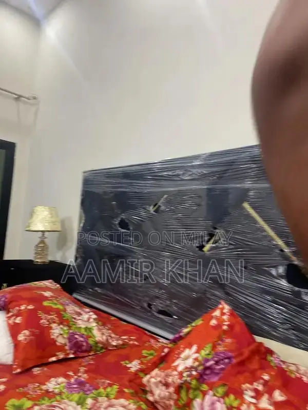 Modern Bedroom Set: Bed with Matching Dressing Table and Nightstand