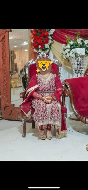 Elegant Embroidered Wedding Dress with Dabka Work