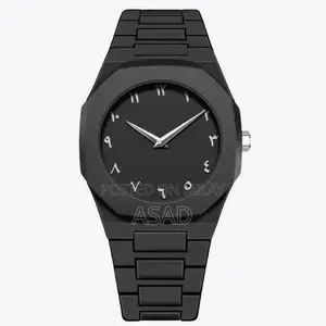 Premium Black Aura Men's Watch with Elegant Arabic Dial