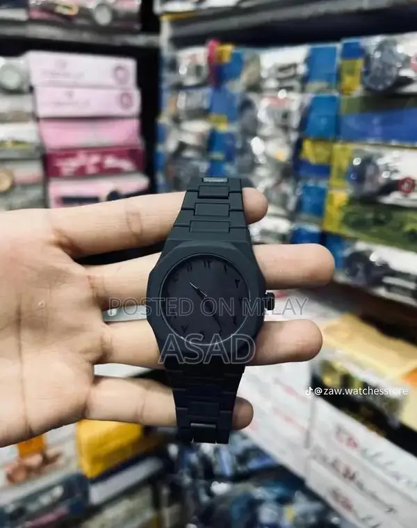 Premium Black Aura Men's Watch with Elegant Arabic Dial