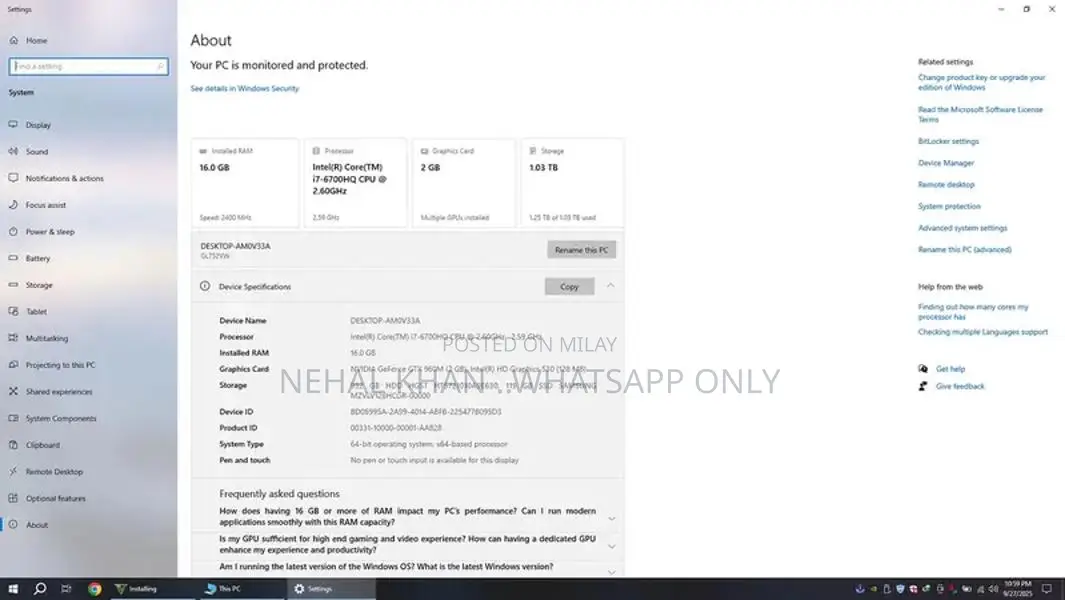 Asus ROG GL752VW Gaming Laptop - i7 6th Gen Performance