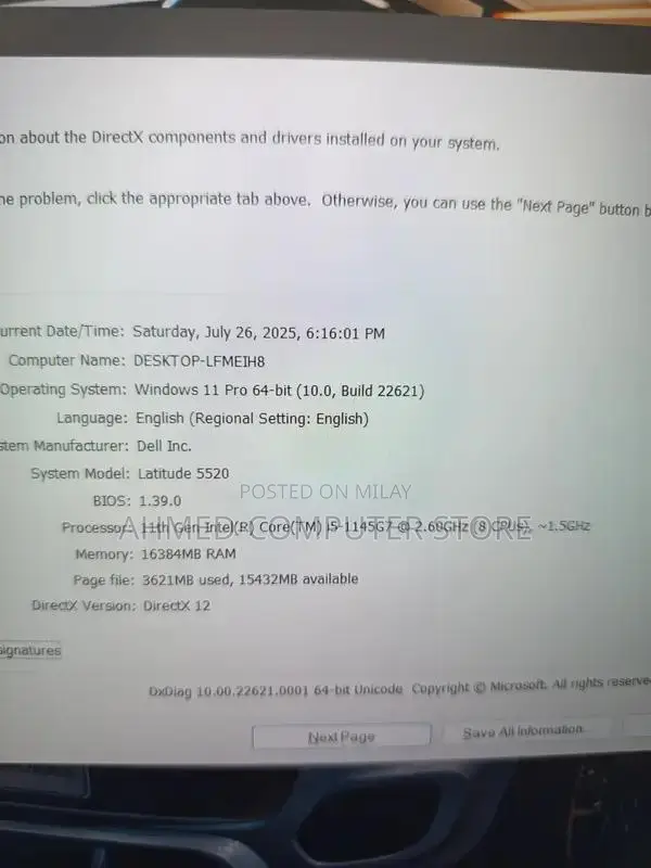 Dell Latitude 5520 Touch Laptop - Core i5 11th Gen