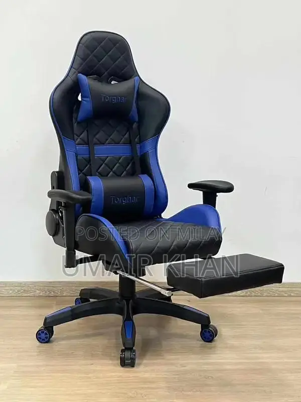 Ergonomic Gaming Chair with Reclining Backrest & Support Pillows