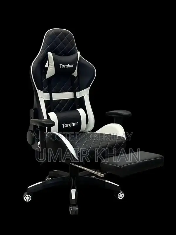 Ergonomic Gaming Chair with Reclining Backrest & Support Pillows