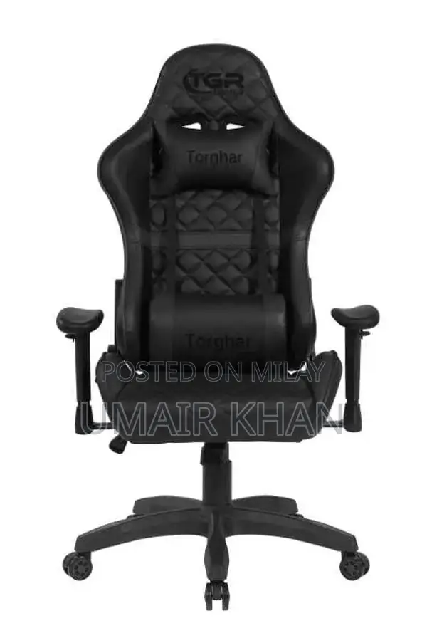 Ergonomic Gaming Chair with Reclining Backrest & Support Pillows