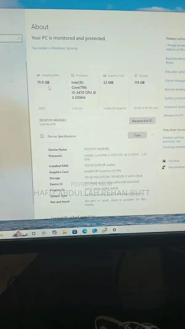 Dell CPU Laptop with HP Components, Windows 22H2