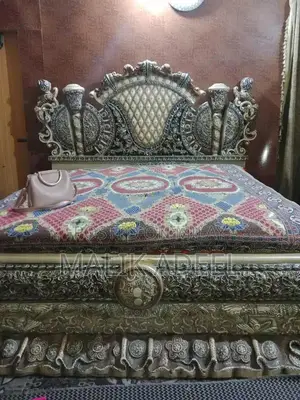 King Size Double Bed Set with Dressing Table and Side Tables