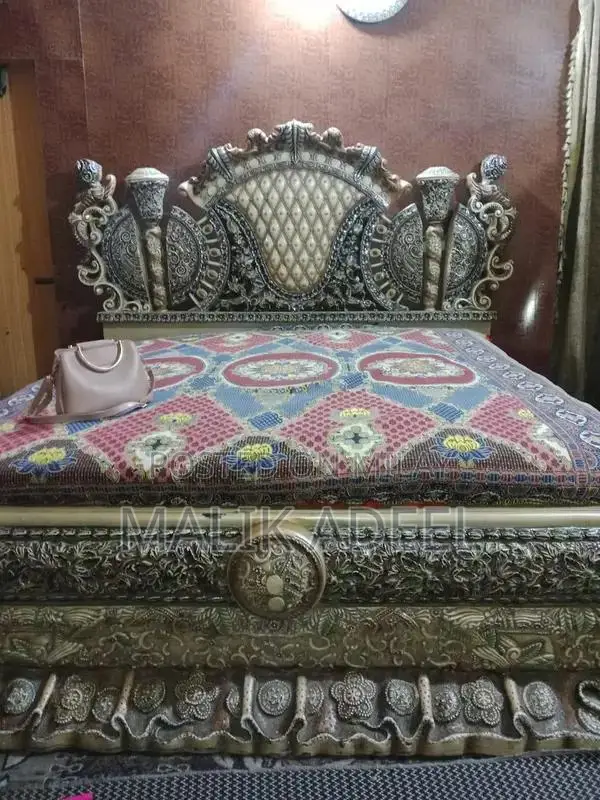 King Size Double Bed Set with Dressing Table and Side Tables