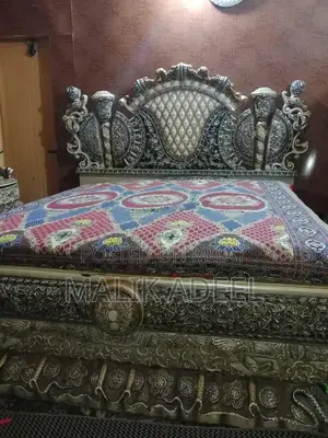 King Size Double Bed Set with Dressing Table and Side Tables