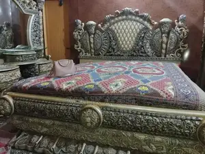 King Size Double Bed Set with Dressing Table and Side Tables